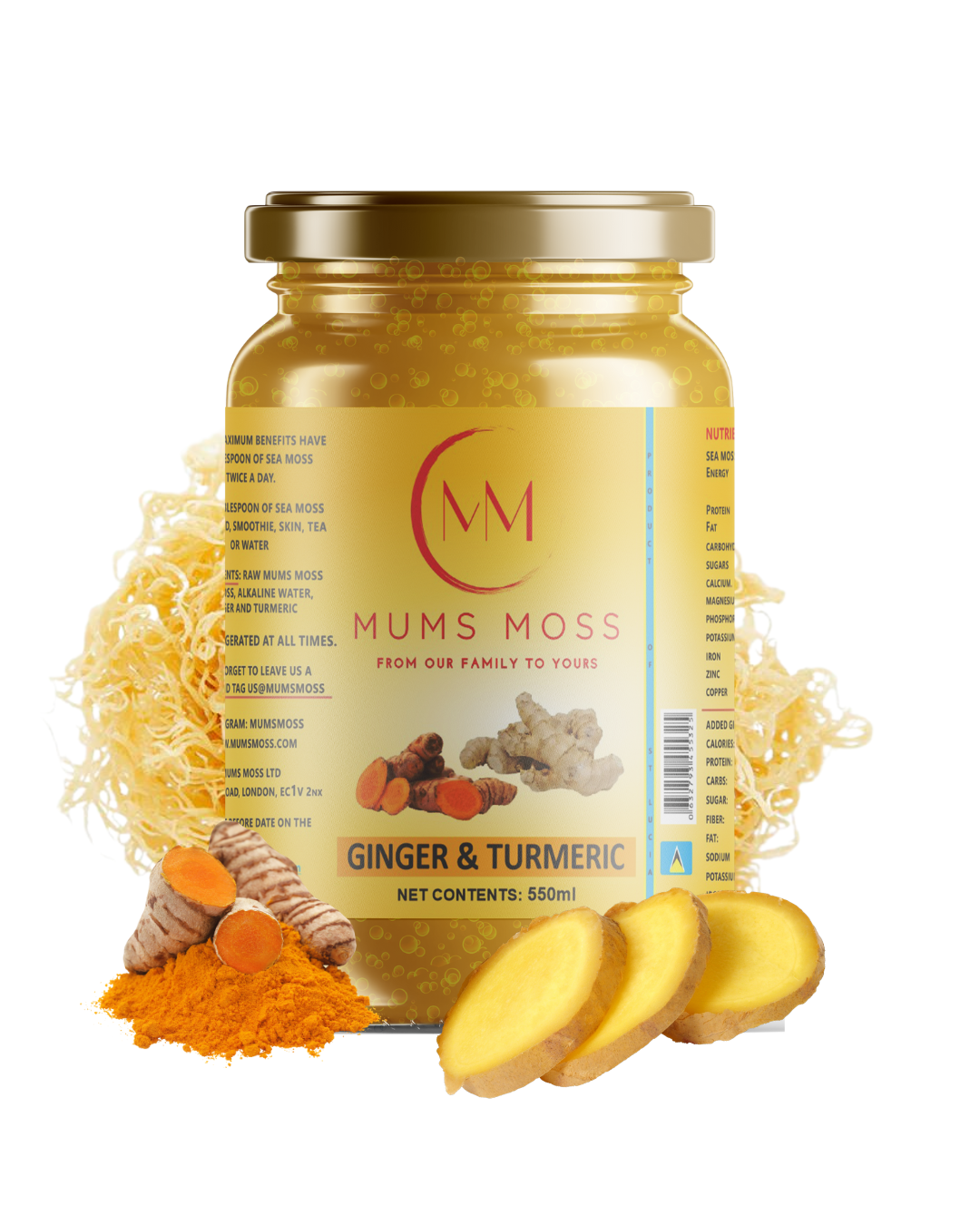 Mums Moss Ginger & Turmeric Sea Moss Gel 550ml