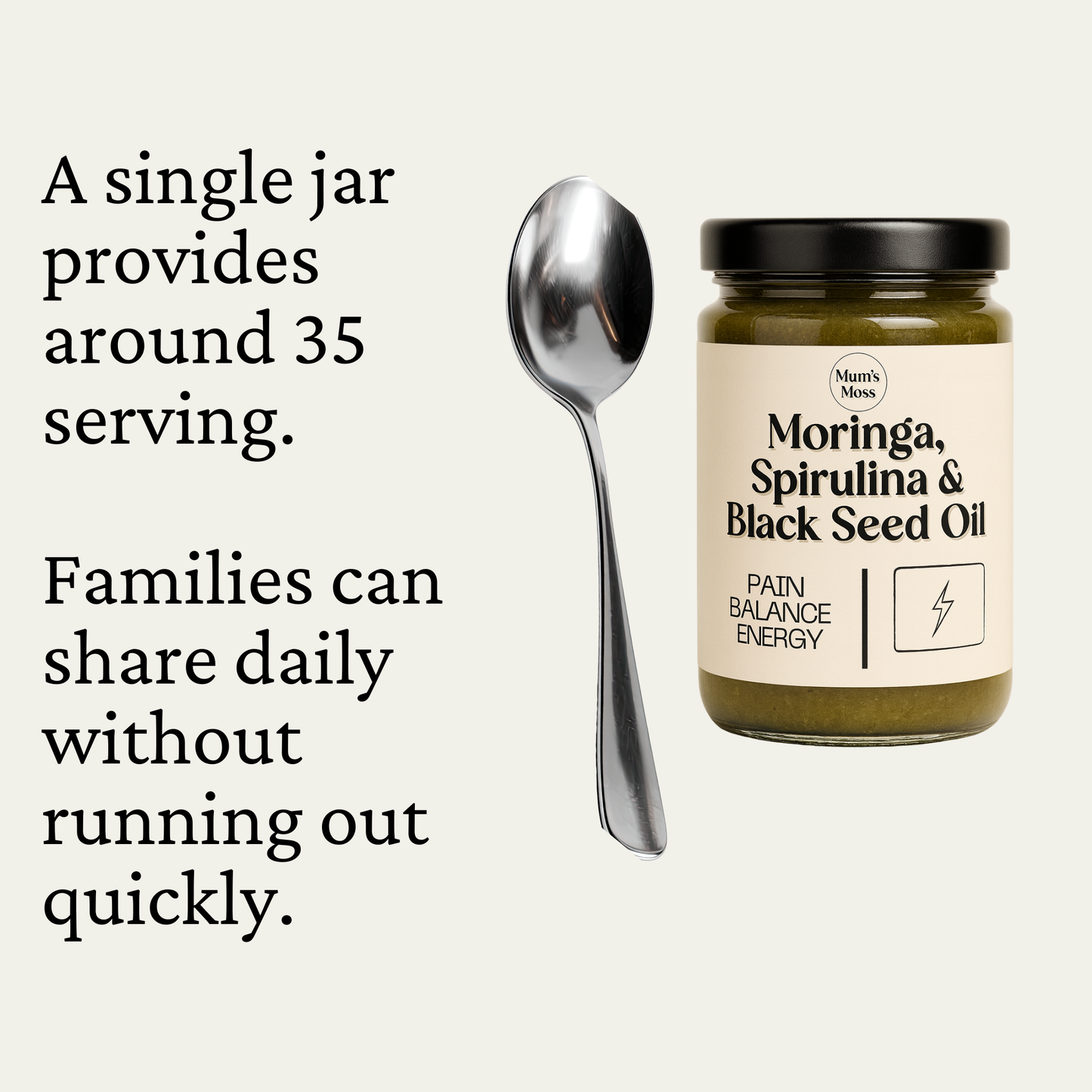 Mums Moss Spirulina, Black Seed Oil & Moringa