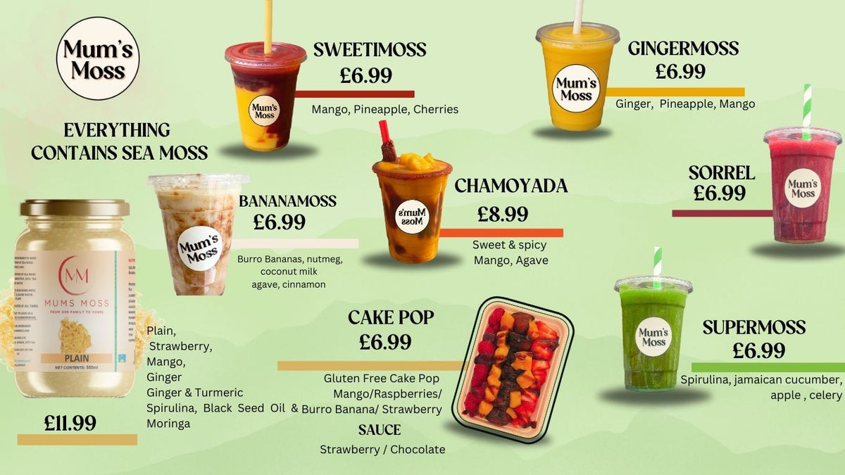 Mum’s Moss smoothie menu